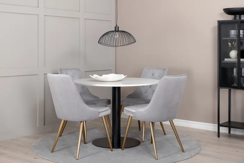 Razzia Spisegruppe 106 cm Rund + 4 Valera Spisestoler, undefined