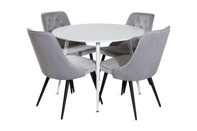 Ridones Spisebord Rundt med 4 Valera Lyx Fløyelsstoler, undefined