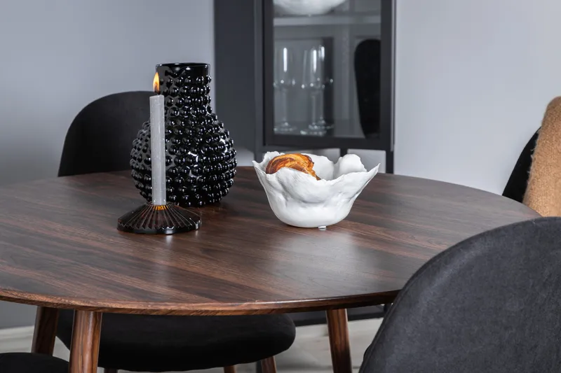 Ridones Spisegruppe 100 cm Rund inkl. 4 Ypas Stoler - Brun/Svart - Møbler - Bord - Spisegrupper