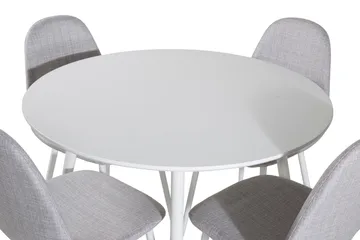 Ridones Spisegruppe 100 cm Rund inkl. 4 Ypas Stoler - Hvit/Grå - Møbler - Bord - Spisegrupper