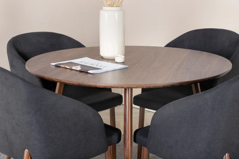 Ridones Spisegruppe Rund 100 cm + 4 Kullersbro Spisestoler - Møbler - Bord - Spisegrupper