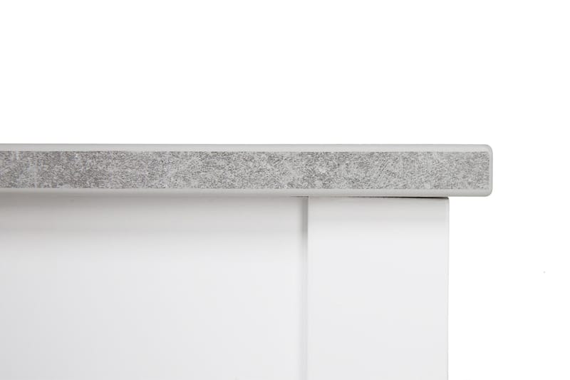 Romeo Spisegruppe 140 cm Betong med 4 Nibe Stoler - Hvit/Grå/Krom - Møbler - Bord - Spisegrupper