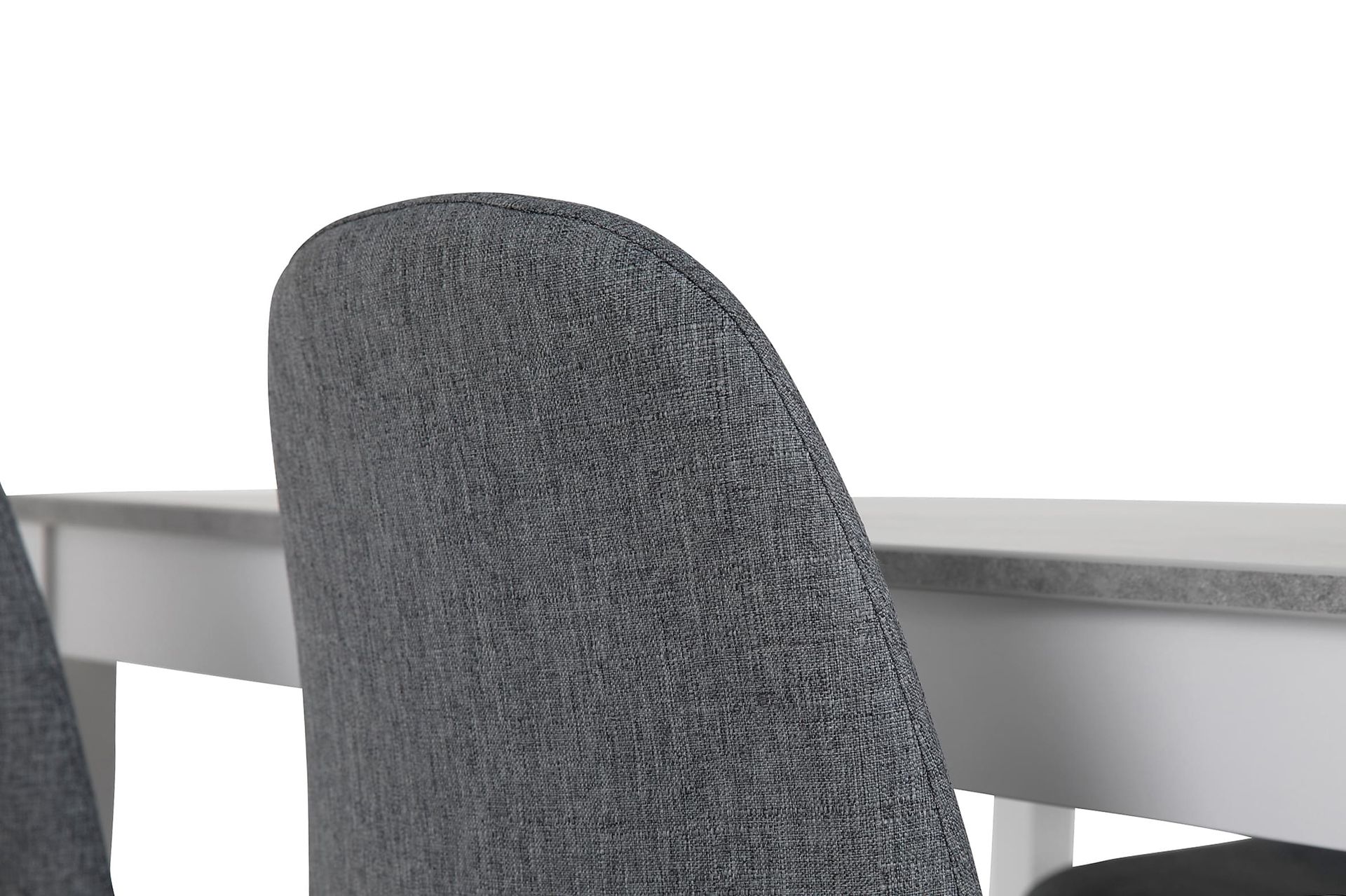 Romeo Spisegruppe 140 cm Betong med 4 Nibe Stoler - Hvit/Grå/Svart - Møbler - Bord - Spisegrupper