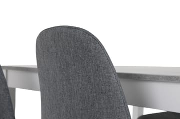 Romeo Spisegruppe 140 cm Betong med 4 Nibe Stoler - Hvit/Grå/Svart - Møbler - Bord - Spisegrupper