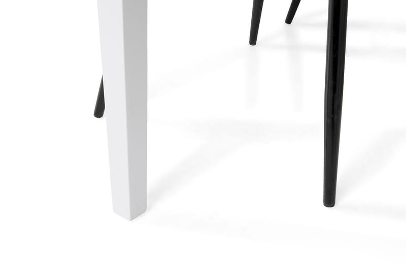 Romeo Spisegruppe 140 cm Betong med 4 Nibe Stoler - Hvit/Grå/Svart - Møbler - Bord - Spisegrupper