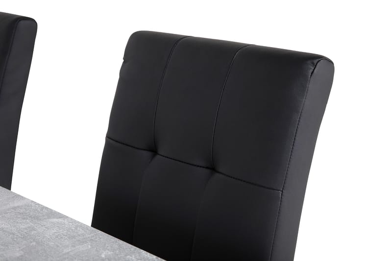 Romeo Spisegruppe 140 cm med 4 Viktor Stoler - Betong/Hvit/Svart - Møbler - Bord - Spisegrupper