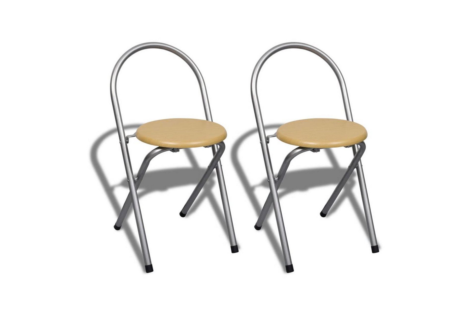 Sammenleggbar frokostbar med 2 stoler - Stål/Beige - Møbler - Bord - Spisegrupper