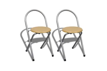 Sammenleggbar frokostbar med 2 stoler - Stål/Beige - Møbler - Bord - Spisegrupper
