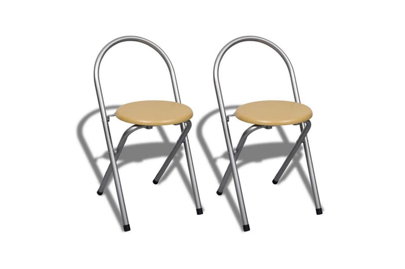 Sammenleggbar frokostbar med 2 stoler - Stål/Beige - Møbler - Bord - Spisegrupper