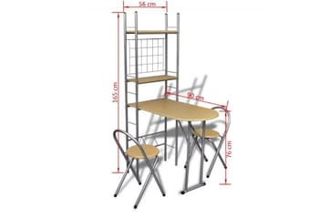 Sammenleggbar frokostbar med 2 stoler - Stål/Beige - Møbler - Bord - Spisegrupper