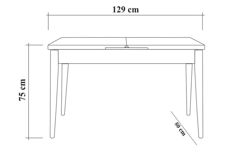 Shundrea Spisegruppe 4 deler 75 cm - Hvit - Møbler - Bord - Spisegrupper