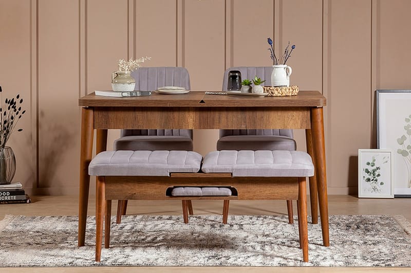 Shundrea Spisegruppe 4 deler 75 cm, Valnøtt