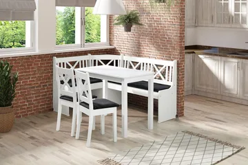 Sialana Kjøkkenmøbelsett - Hvit/Svart - Møbler - Bord - Spisegrupper