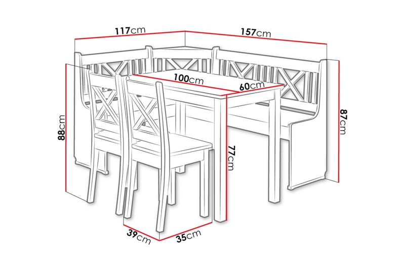 Sialana Kjøkkenmøbelsett - Or - Møbler - Bord - Spisegrupper