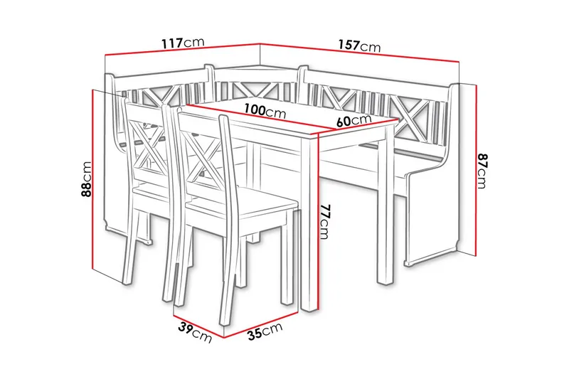 Sialana Kjøkkenmøbelsett - Or - Møbler - Bord - Spisegrupper