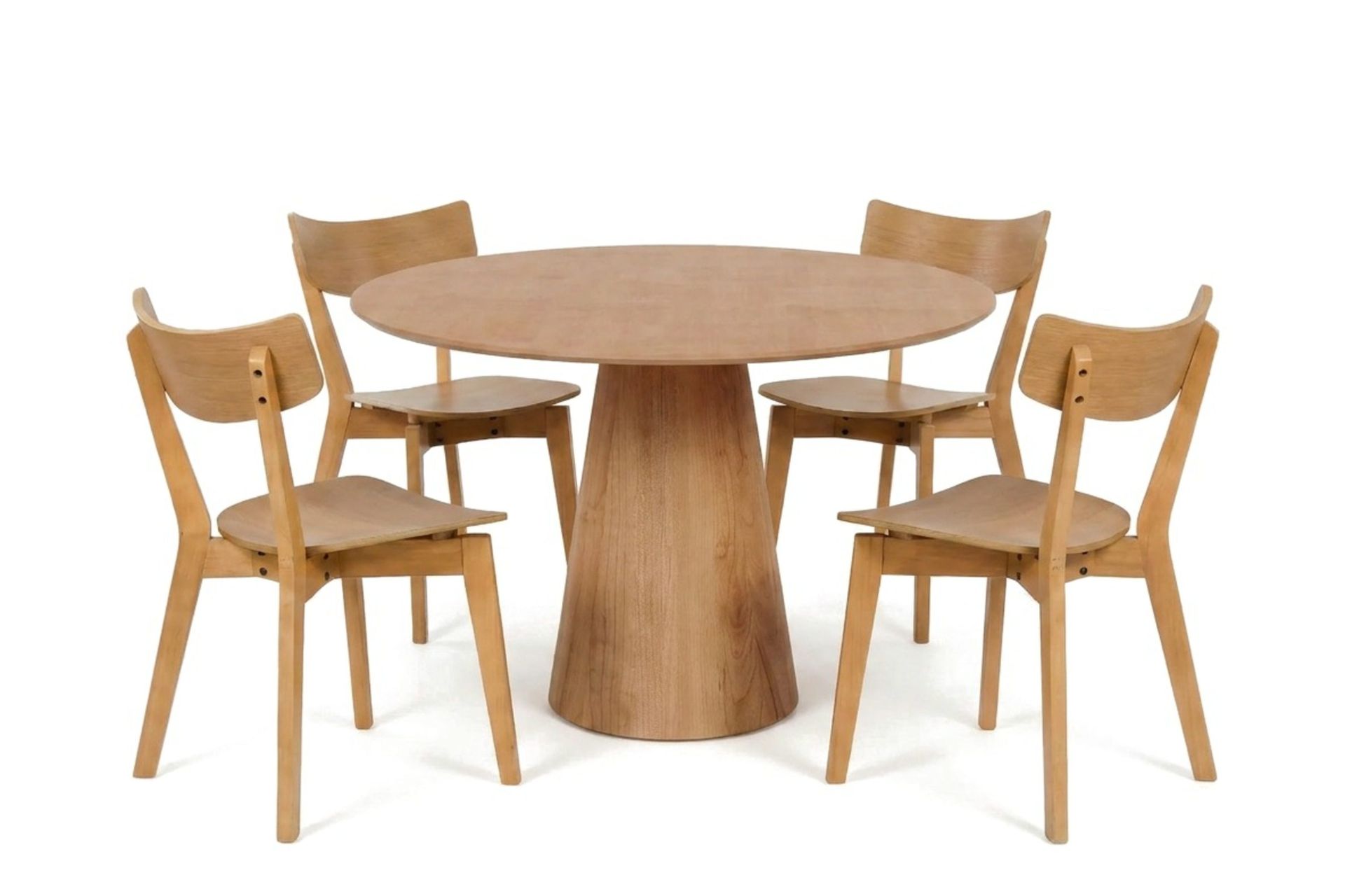 Siena Spisegruppe 110 cm rund i eik med 4 Amelia spisestoler - Eik