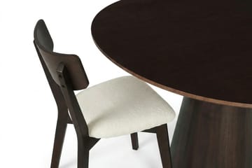 Siena spisegruppe 110 cm rund i røkt eik med 4 Amelia spisestoler med pute - Røkt eik/Beige - Møbler - Bord - Spisegrupper