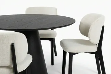 Siena spisegruppe 110 cm rund i svart med 4 Eira spisestoler - Svart - Møbler - Bord - Spisegrupper