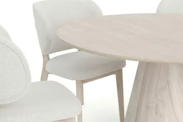 Siena Spisegruppe 130 cm rund hvitlasert med 6 Eira spisestoler - Hvitlasert - Møbler - Bord - Spisegrupper