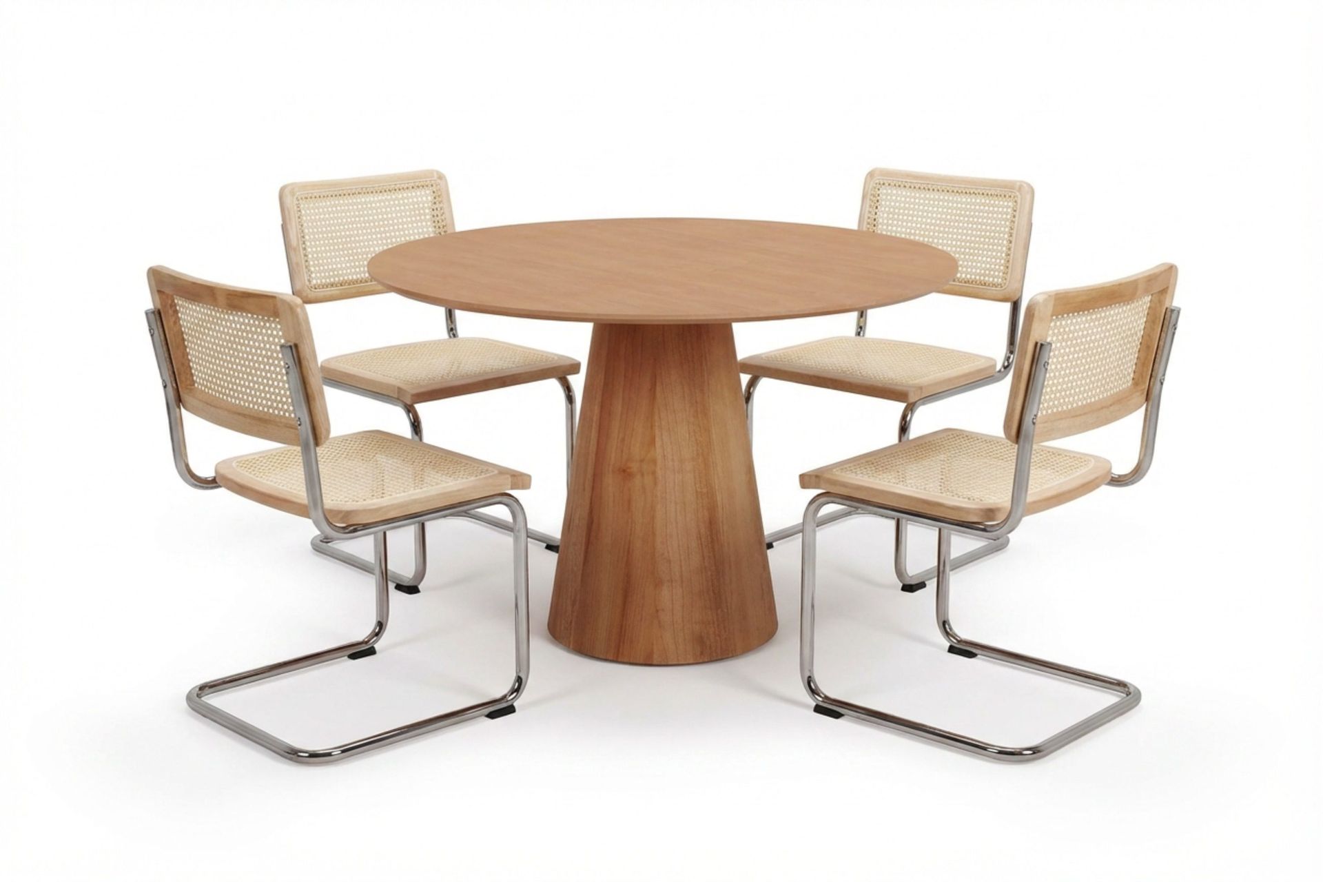 Siena spisegruppe rund 110 cm eik med 4 Build spisestoler - Eik