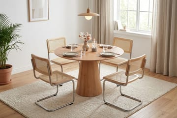 Siena spisegruppe rund 110 cm eik med 4 Build spisestoler - Eik - Møbler - Bord - Spisegrupper