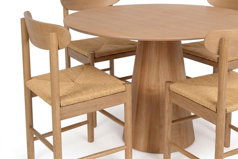 Siena spisegruppe rund 110 cm eik med 4 Malte spisestoler - Møbler - Bord - Spisegrupper