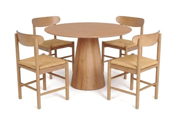 Siena spisegruppe rund 110 cm eik med 4 Malte spisestoler - Møbler - Bord - Spisegrupper