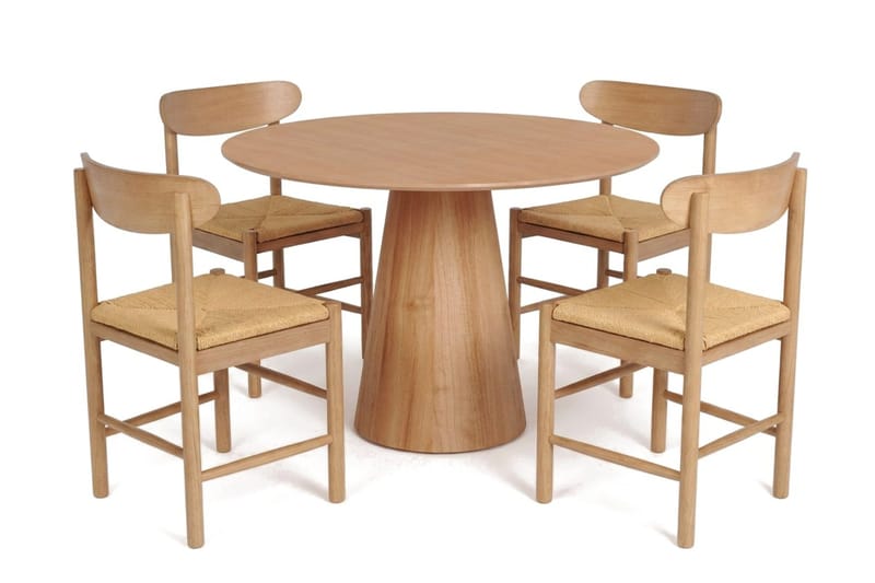 Siena spisegruppe rund 110 cm eik med 4 Malte spisestoler - Møbler - Bord - Spisegrupper