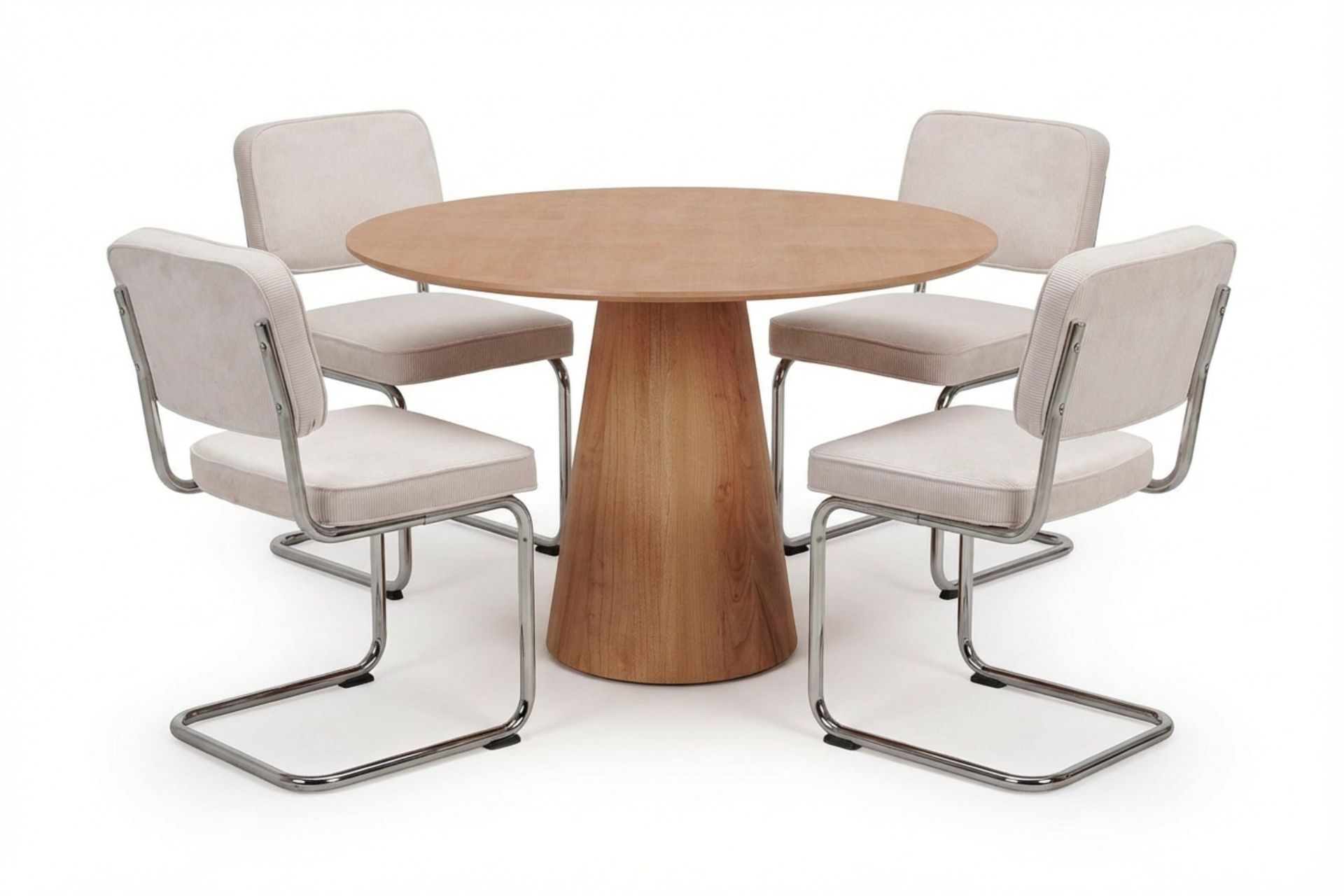 Siena spisegruppe rund 110 cm eik med 4 Milva spisestoler - Eik