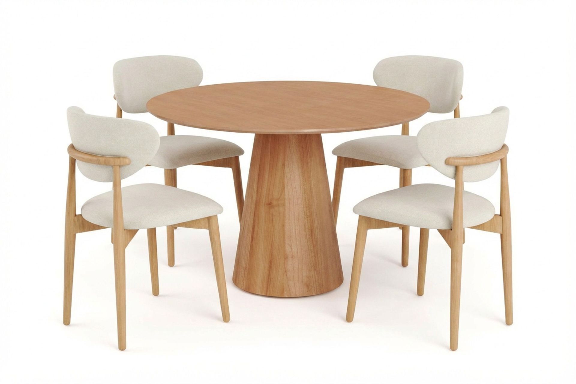 Siena spisegruppe rund 110 cm eik med 4 Molly spisestoler - Eik