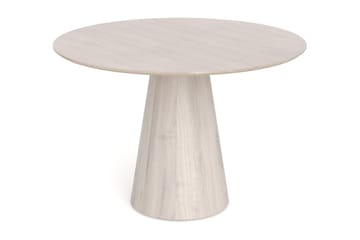 Siena spisegruppe rund 110 cm hvitlasert med 4 Build spisestoler - Hvitlasert/natur/krom - Møbler - Bord - Spisegrupper