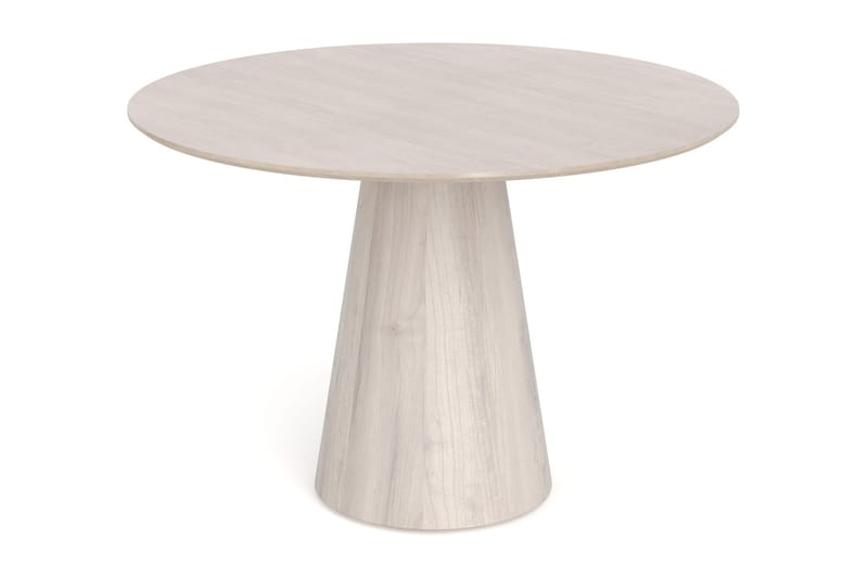 Siena spisegruppe rund 110 cm hvitlasert med 4 Build spisestoler - Hvitlasert/natur/krom - Møbler - Bord - Spisegrupper