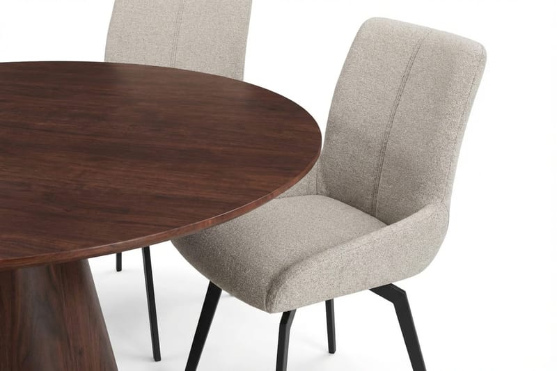 Siena spisegruppe rund 110 cm valnøtt med 4 Mora spisestoler - Valnøtt - Møbler - Bord - Spisegrupper