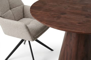 Siena spisegruppe rund 110 cm valnøtt med 4 Torsby spisestoler - Valnøtt - Møbler - Bord - Spisegrupper