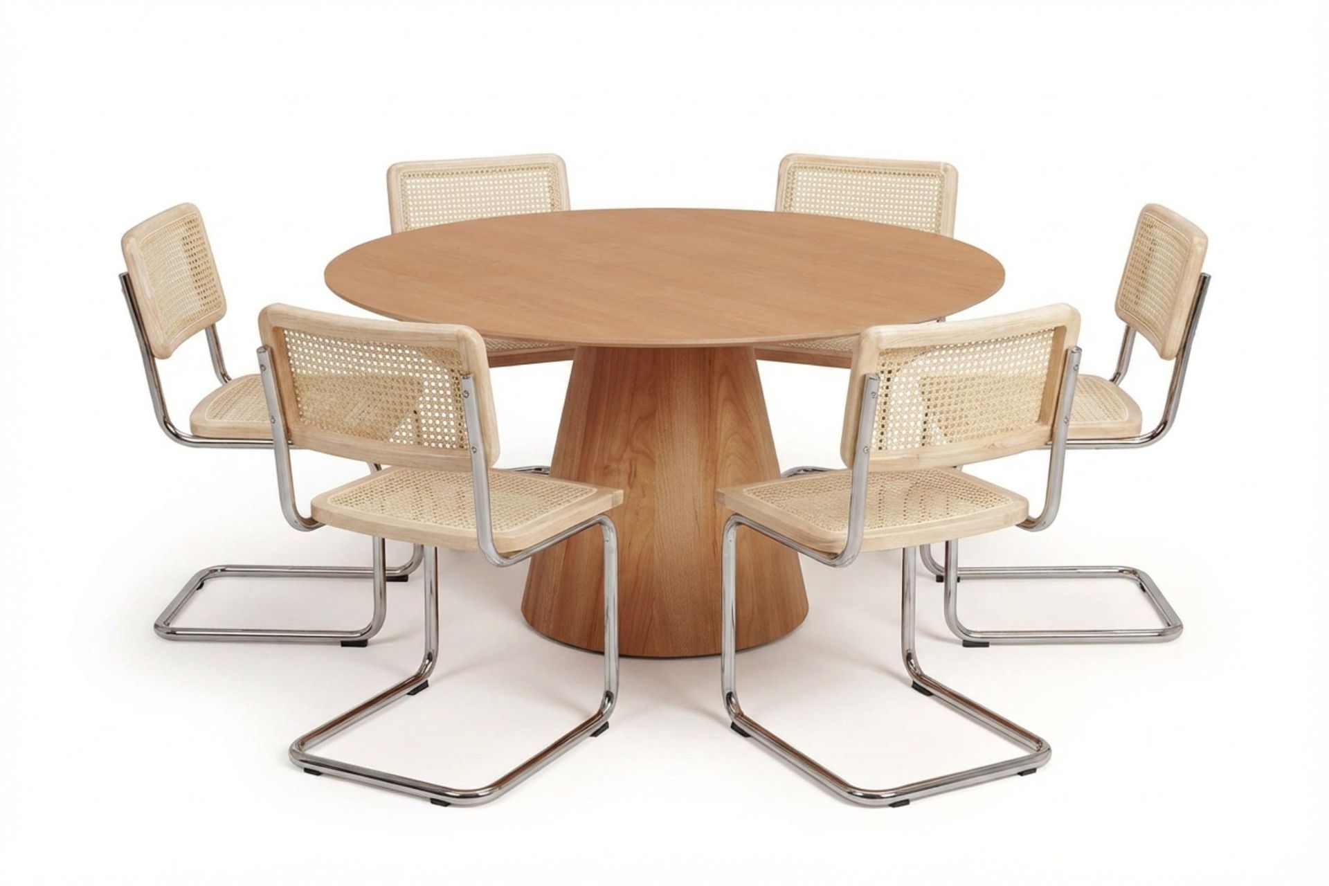 Siena spisegruppe rund 130 cm eik med 6 Build spisestoler - Eik