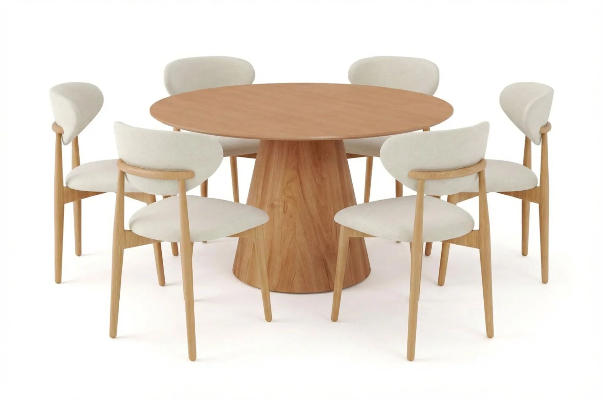 Siena spisegruppe rund 130 cm eik med 6 Molly spisestoler - Eik