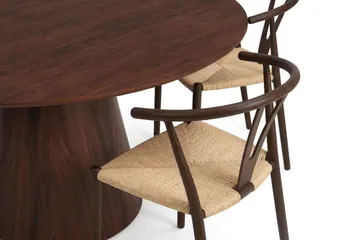 Siena spisegruppe rund 130 cm valnøtt med 6 Elysia spisestoler - Valnøtt - Møbler - Bord - Spisegrupper