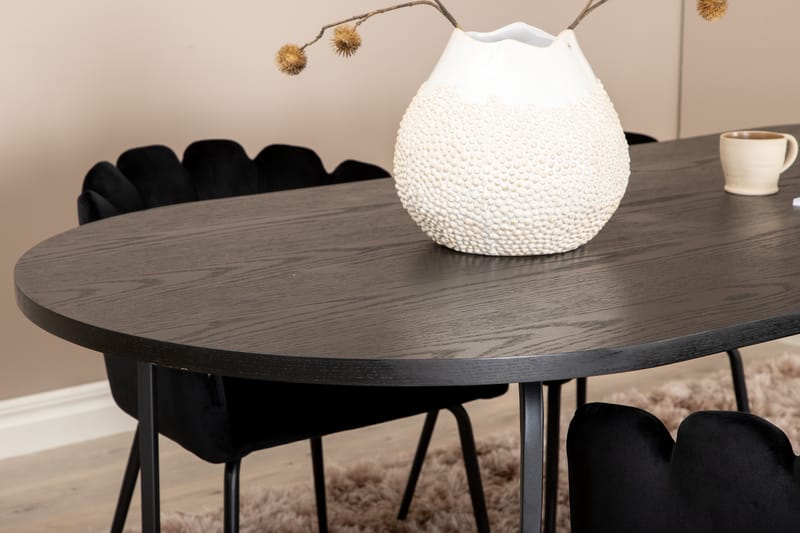 Skate ovalt spisebord med 4 Limhamn lenestoler - Spisegrupper