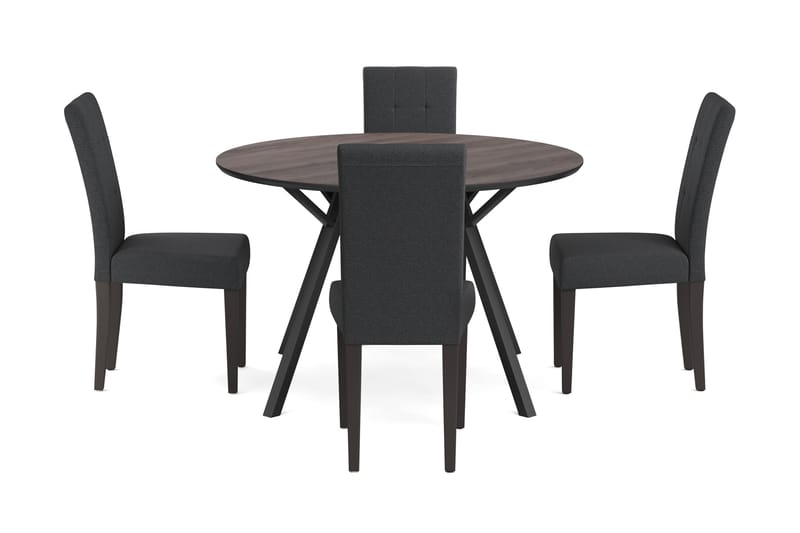 Spisegruppe 120 cm Rund inkl 4 Viktor Stoler - Møbler - Bord - Spisegrupper