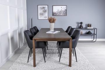Spisegruppe Algarmejo Forlengningsbar 170cm inkl. 6 Casper S - Brun/Svart/Kunstlær - Møbler - Bord - Spisegrupper