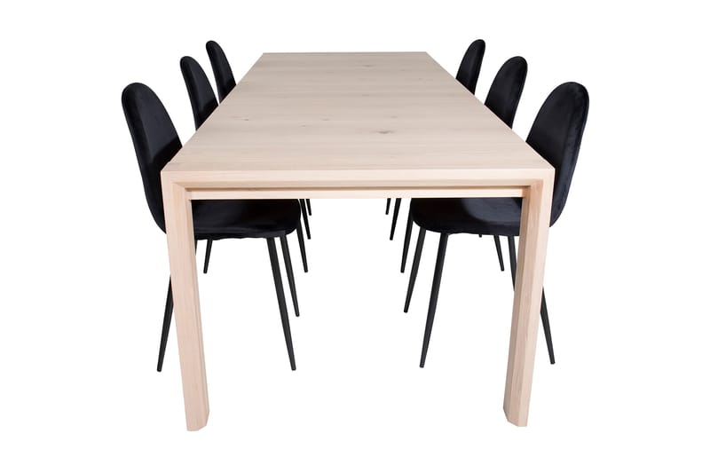 Spisegruppe Algarmejo Forlengningsbar 170cm inkl. 6 Pontus S - Hvit/Svart - Møbler - Bord - Spisegrupper