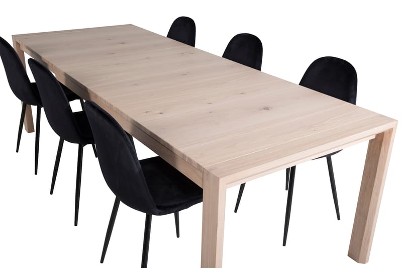 Spisegruppe Algarmejo Forlengningsbar 170cm inkl. 6 Pontus S - Hvit/Svart - Møbler - Bord - Spisegrupper