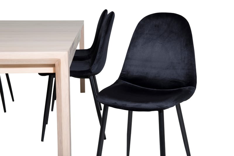 Spisegruppe Algarmejo Forlengningsbar 170cm inkl. 6 Pontus S - Hvit/Svart - Møbler - Bord - Spisegrupper