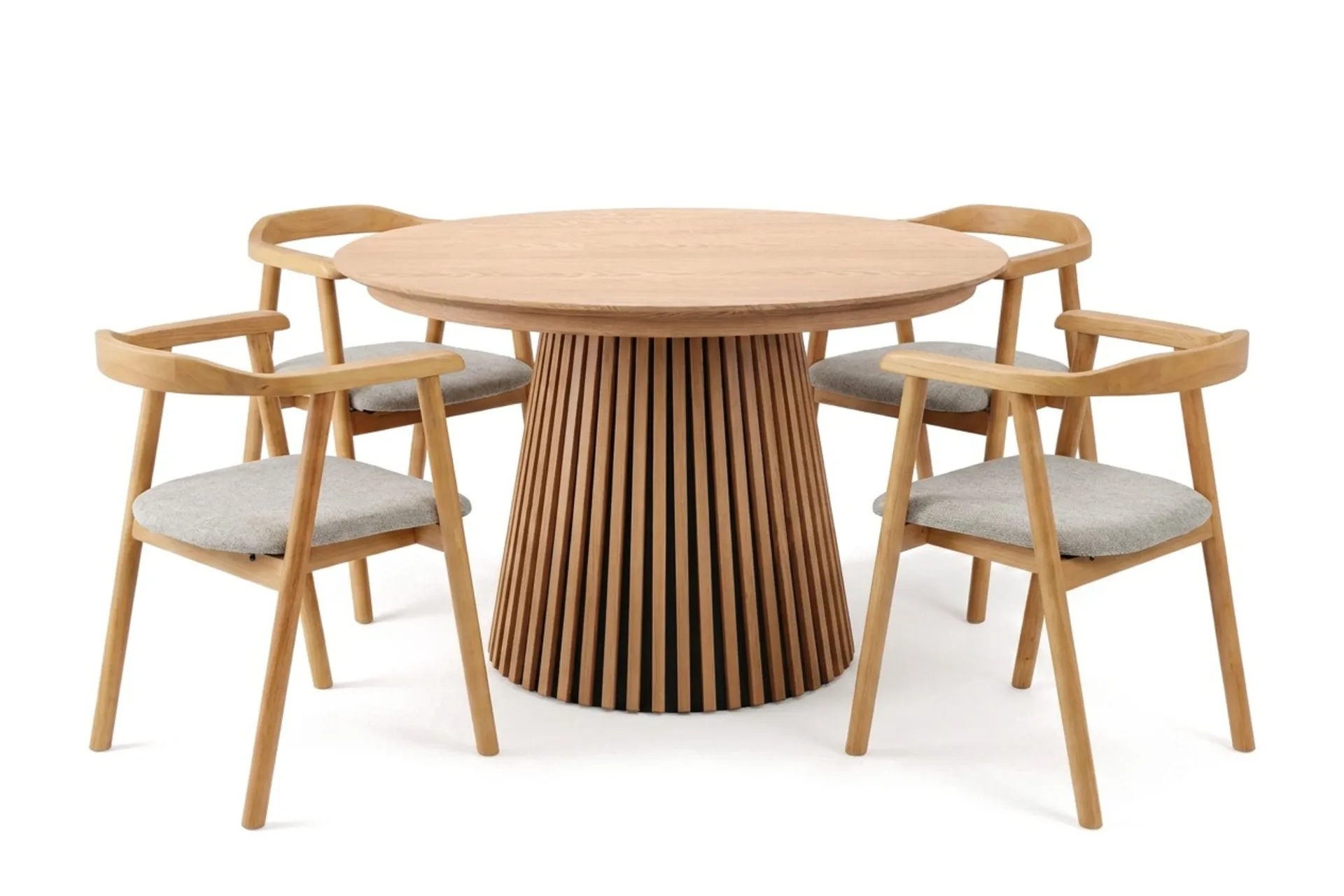 Spisegruppe Bark Peyra 120-220 cm Eik Eik/Beige -