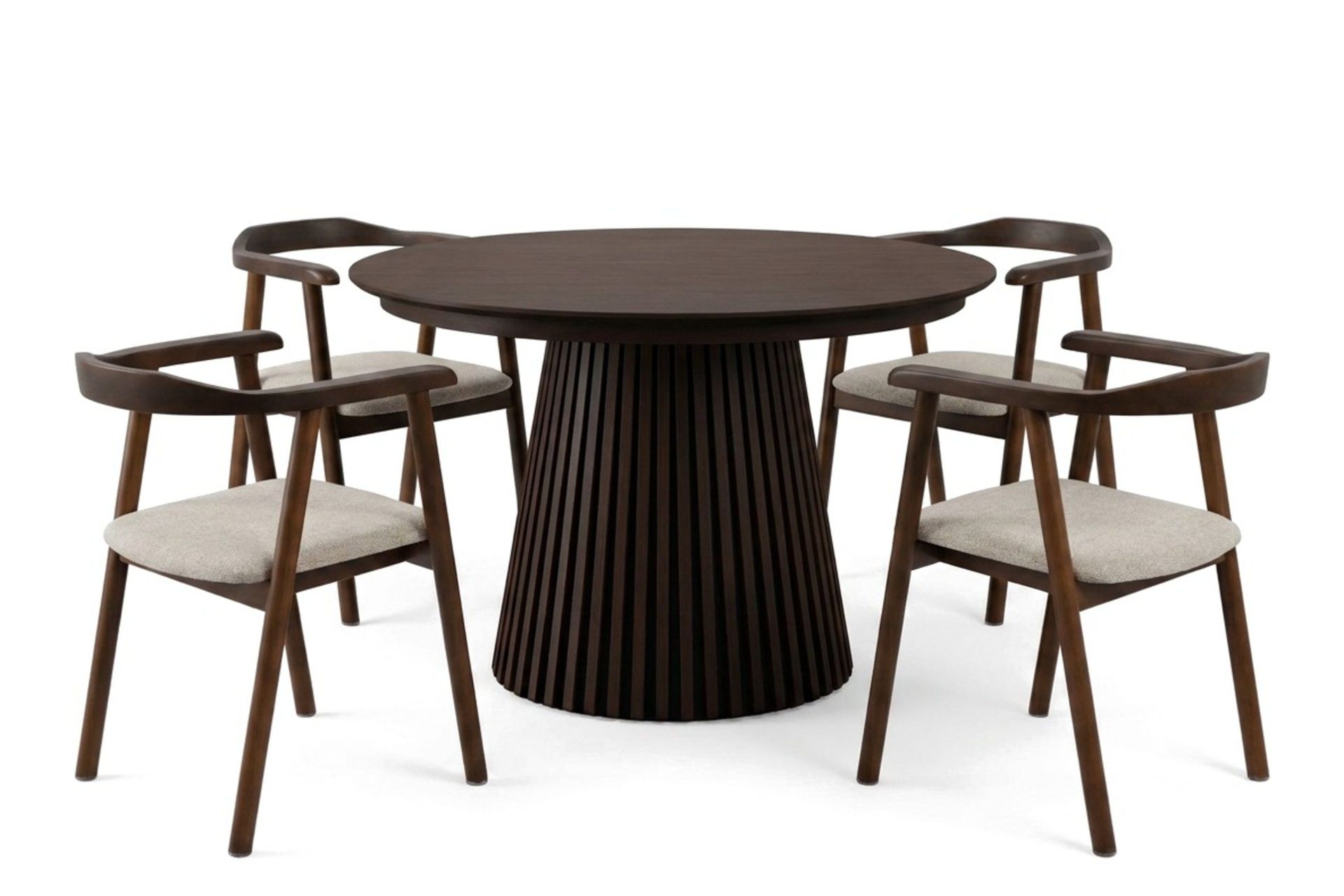 Spisegruppe Bark Peyra 120-220 cm Røkt eik Røkt eik/Beige -