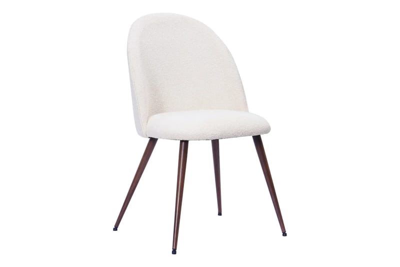 Spisegruppe Bark Peyra 120-220 cm Valnøtt Hvit bouclé/Metallben Valnøtt - Møbler - Bord - Spisegrupper