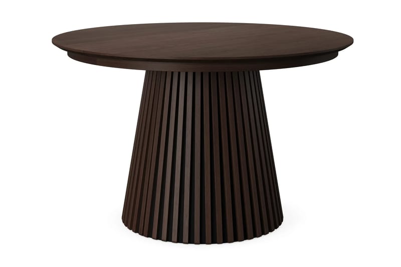 Spisegruppe Bark Peyra 120-220 cm Røkt eik Greige bouclé/metallben svart - Møbler - Bord - Spisegrupper