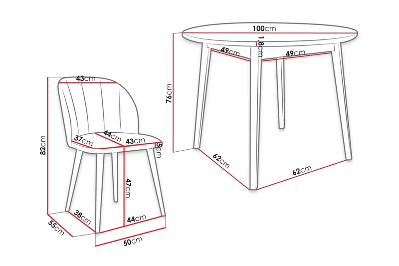 Spisegruppe - Blå - Møbler - Bord - Spisegrupper