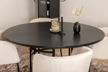 Spisegruppe Möbelfashion Copenhagen spisegruppe 140 cm rund med 4 Berit-stoler Beige/Svart - Møbler - Bord - Spisegrupper