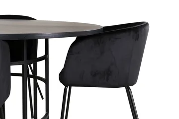 Spisegruppe Möbelfashion Copenhagen spisegruppe 140 cm rund med 4 Berit-stoler Svart - Møbler - Bord - Spisegrupper